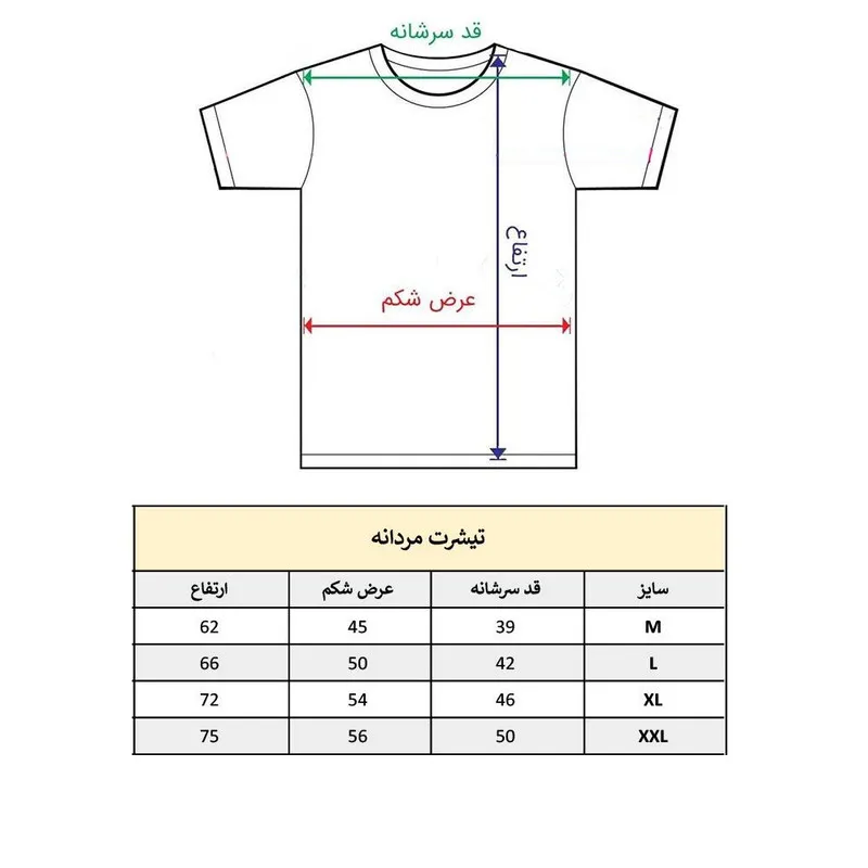 تیشرت آستین کوتاه مردانه پاد آفرین مدل هاینزبرگ کد 1287 جنس نخ و پلی استر یقه گرد طرح چاپ مناسب اسپرت و روزمره