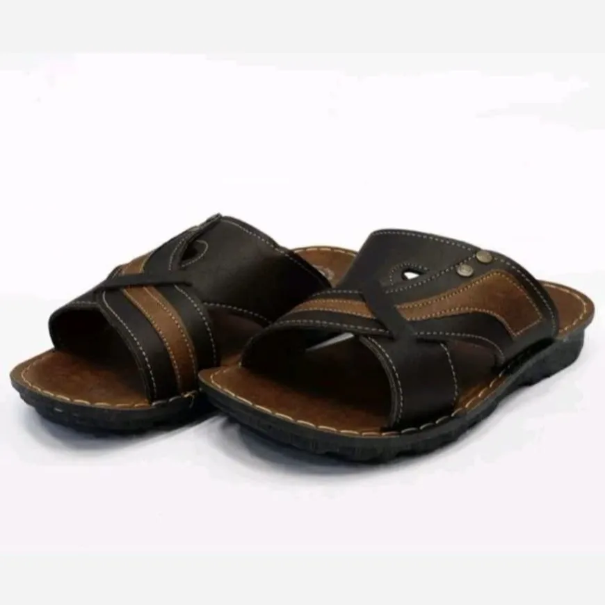 صندل طبی مردانه چرم مدل تایلندی مشکی سایز 40 تا 45