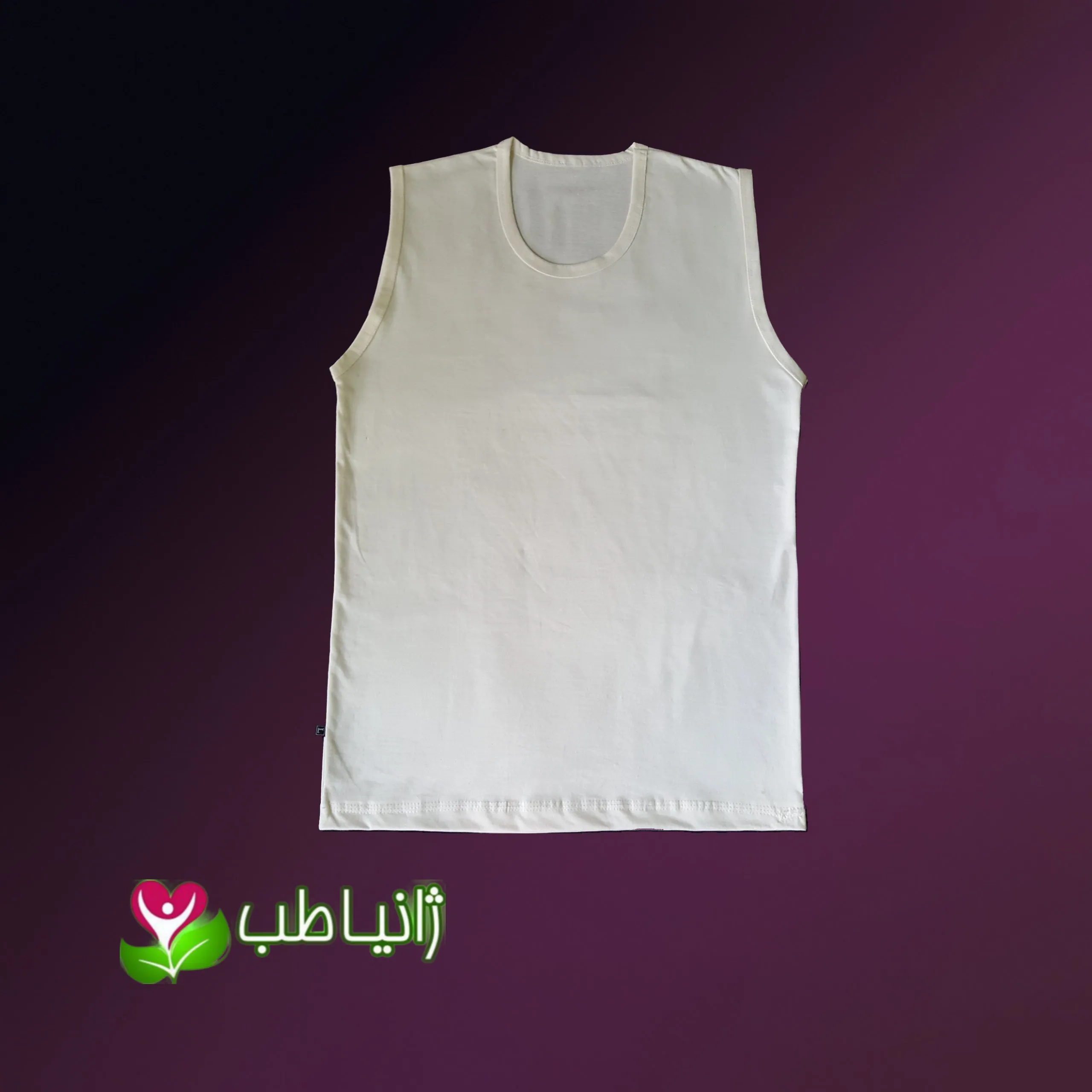 زیرپوش حلقه آستین مردانه و زنانه نخی ژانیاطب کرم روشن سایز M, L, 2XL, 3XL