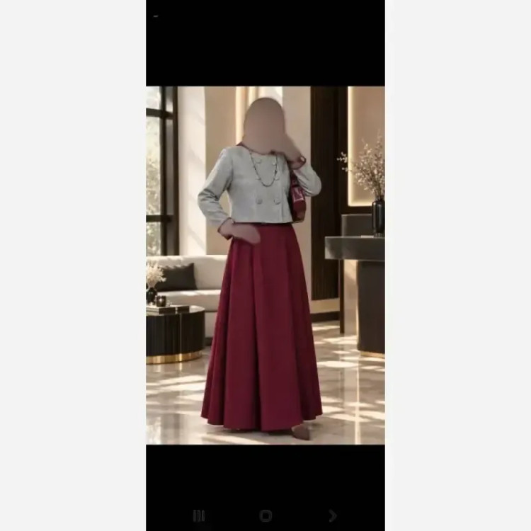 ست کراپ و دامن دخترانه کت فوتر و دامن مخمل کبریتی