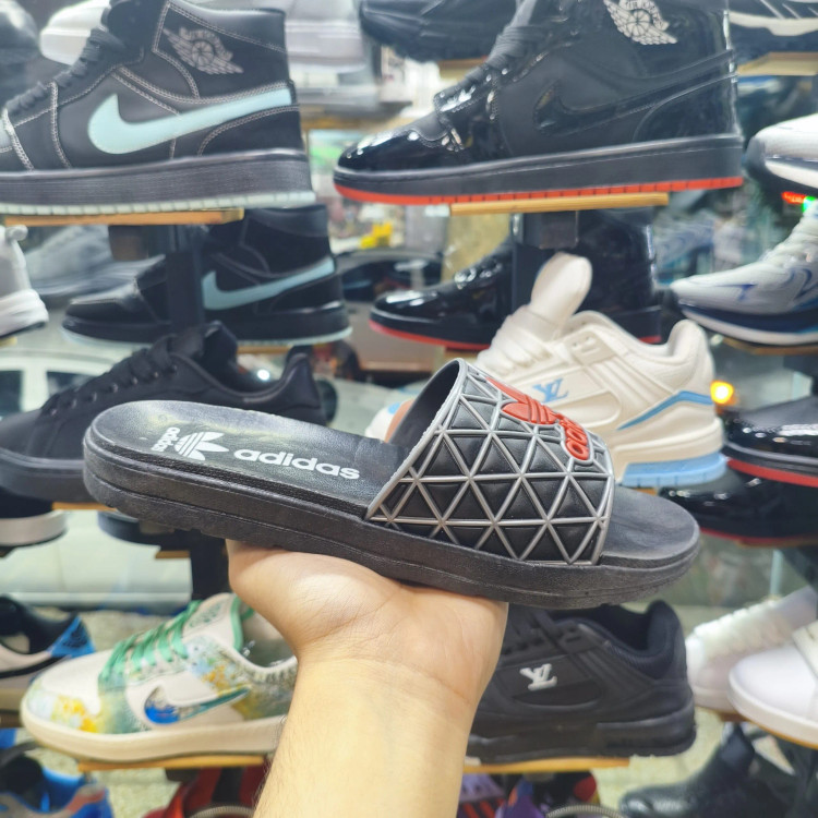دمپایی مردانه طرح ادیداس طوسی