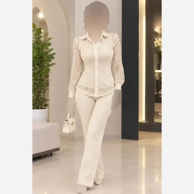 شومیز گیپور با پارچه ترک و خرج کار جولیا