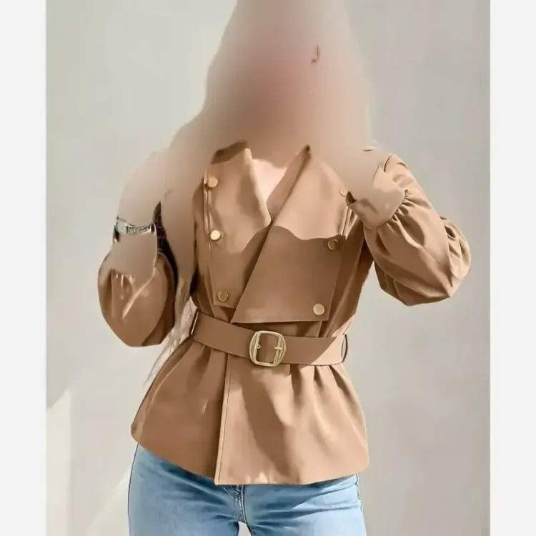 بارونی زنانه مدل رومینا کتان زارا درجه یک ضد آب و کجراه