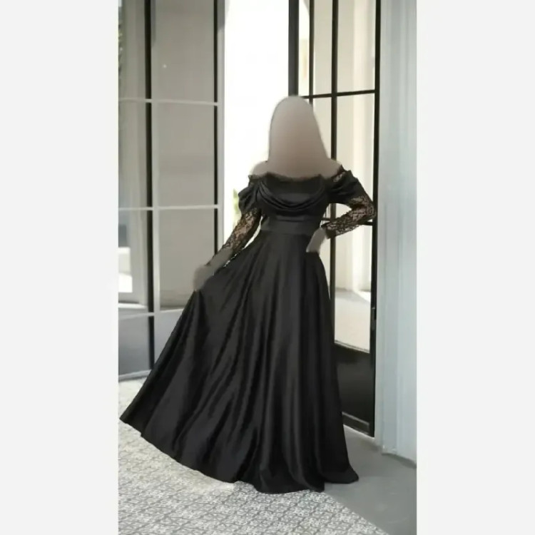 لباس مجلسی زنانه مدل پرنسا جنس ساتن زارا قد 150