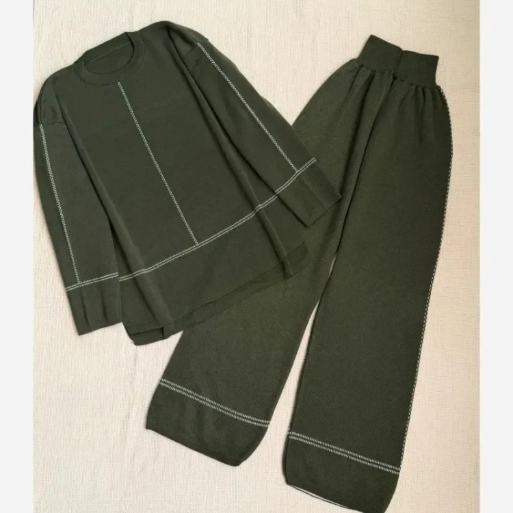 ست بافت زنانه خطی مهرو جنس بافت اعلا گرم بالا سایز 38 تا 48