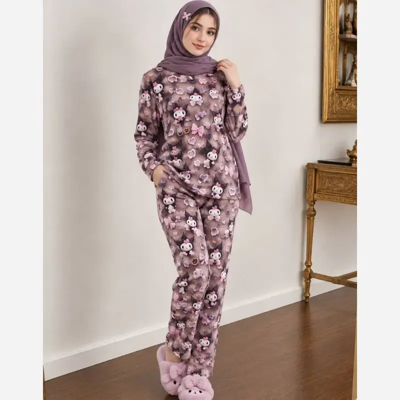 ست بلوز شلوار مخمل زنانه طرح سه بعدی سایز 36 تا 48