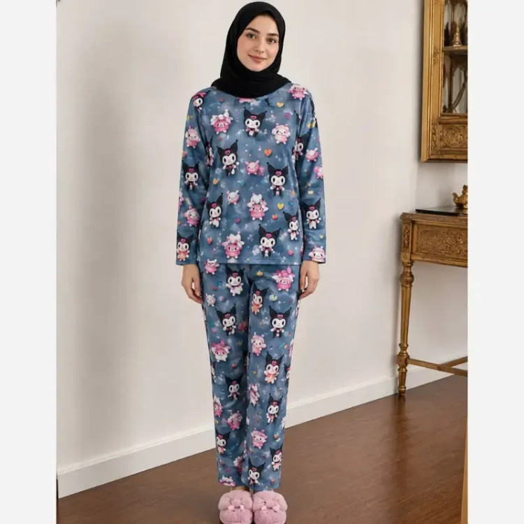 ست بلوز شلوار مخمل زنانه طرح سه بعدی سایز 36 تا 48