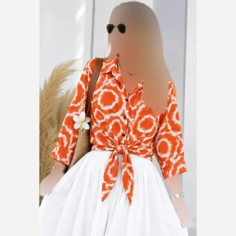 شومیز گره ای جنس الیزه درجه یک مناسب سایز 38 تا 50