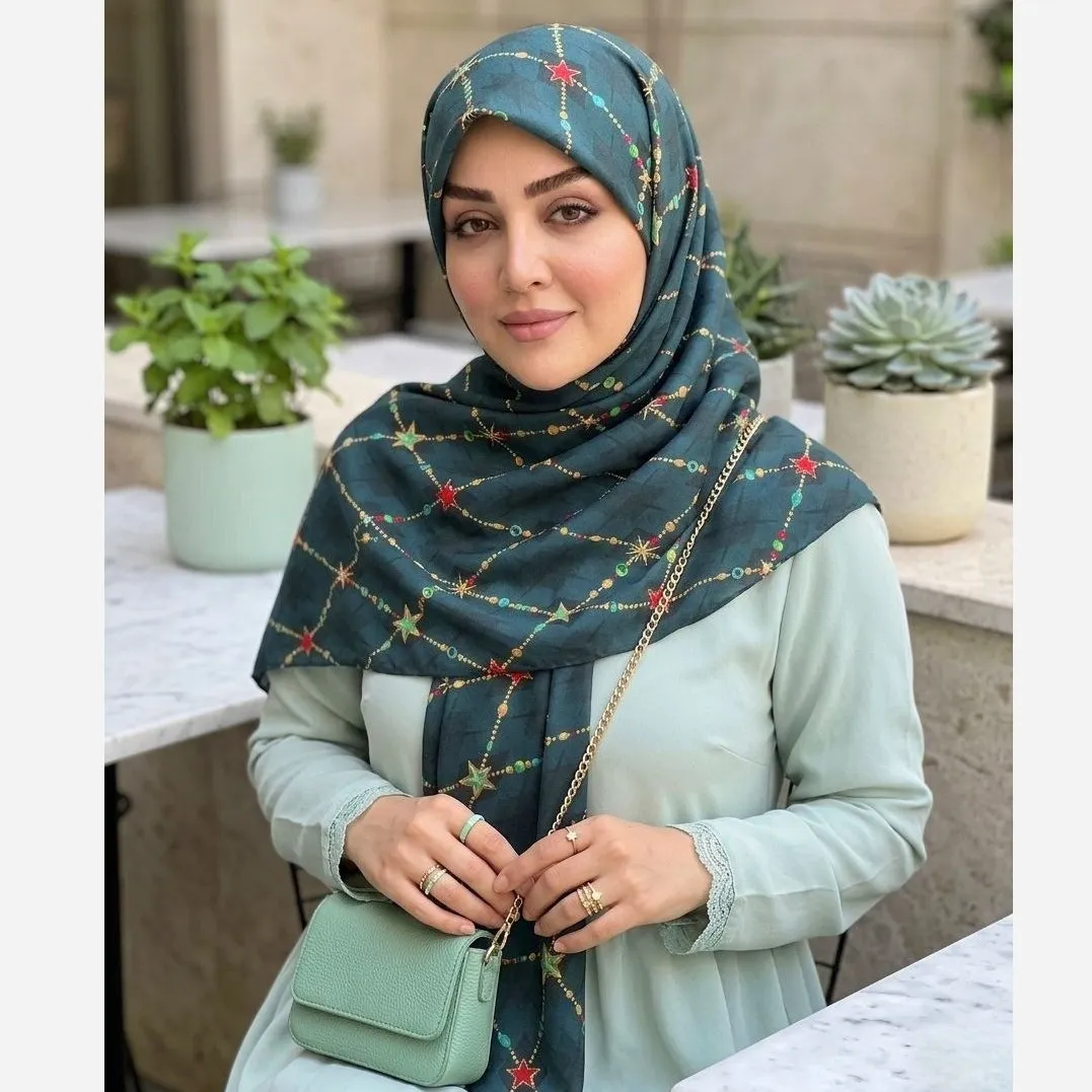 روسری نخ کاستوم قواره 140 طرح جواهر